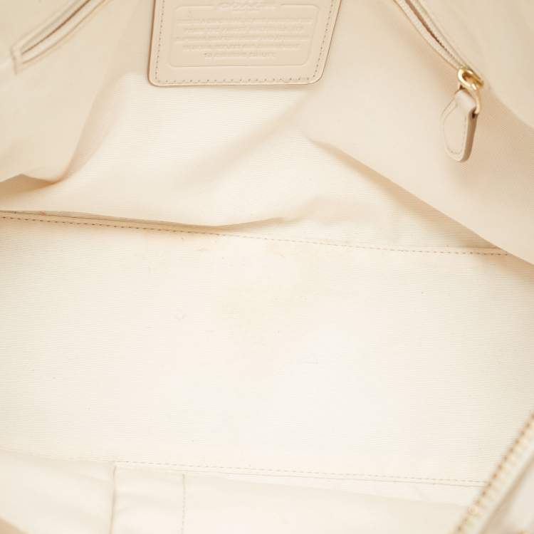 Pre Owned Coach Off White Leather Colette Satchel