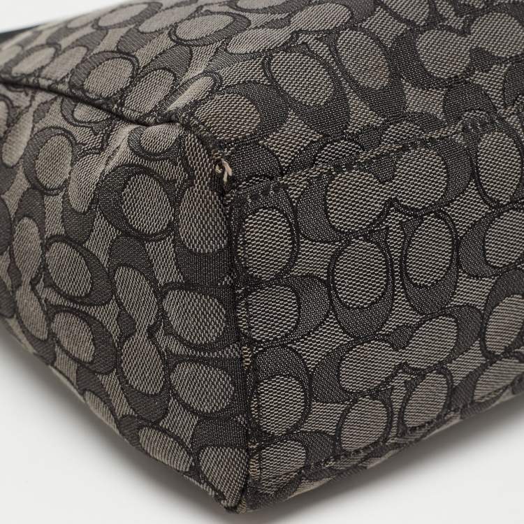 Pre Owned Coach Black Signature Canvas and Leather Celeste Hobo