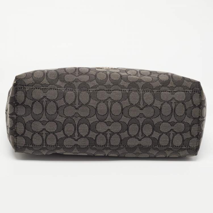 Pre Owned Coach Black Signature Canvas and Leather Celeste Hobo