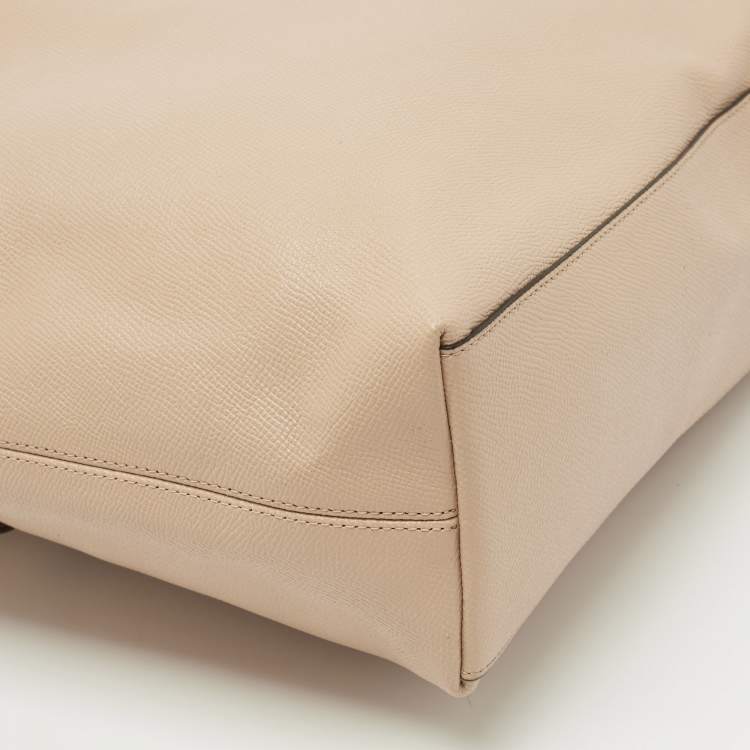 مملوكة مسبقًا Coach Beige/Mustard Leather Top Zip Tote