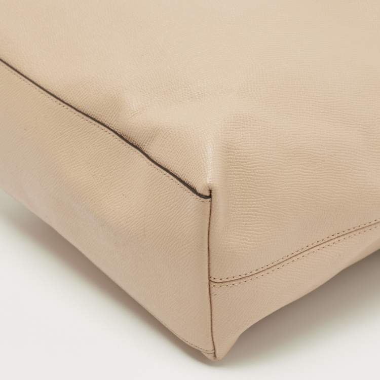 مملوكة مسبقًا Coach Beige/Mustard Leather Top Zip Tote