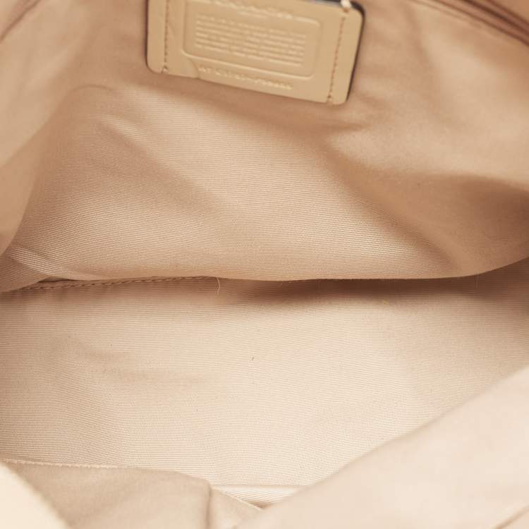 مملوكة مسبقًا Coach Beige/Mustard Leather Top Zip Tote