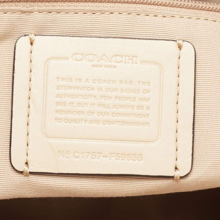 مملوكة مسبقًا Coach Beige/Mustard Leather Top Zip Tote