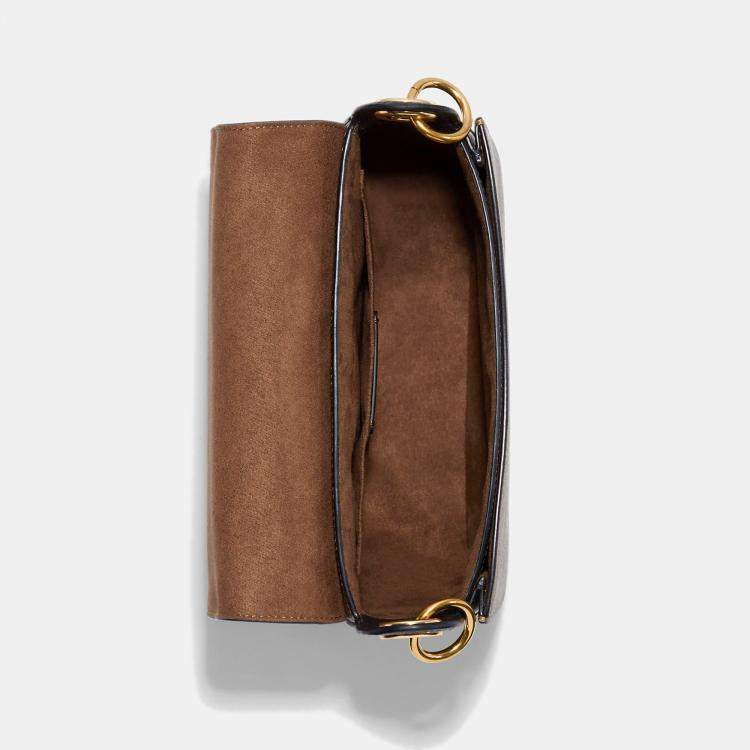 Pre Owned Coach Brown/Rust Signature Coated Canvas and Suede Kleo 23 Shoulder Bag
