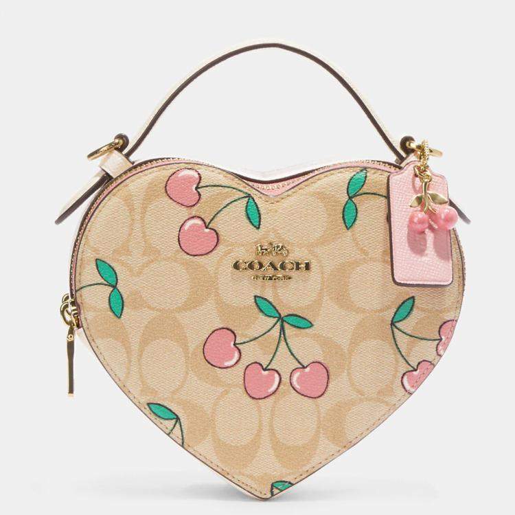 Coach Beige Cherry Print Signature Coated Canvas and Leather Heart  Crossbody Bag Coach | The Luxury Closet