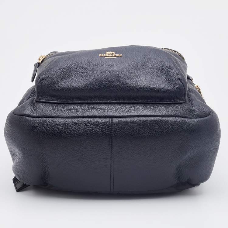 مملوكة مسبقًا Coach Black Grained Leather Mini Charlie Backpack