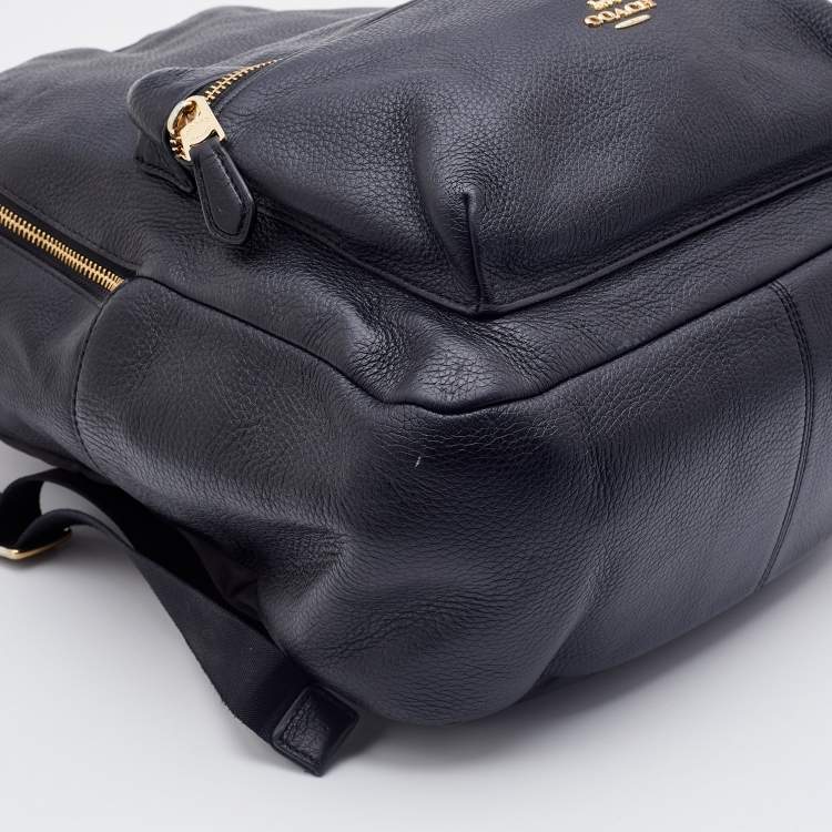 مملوكة مسبقًا Coach Black Grained Leather Mini Charlie Backpack