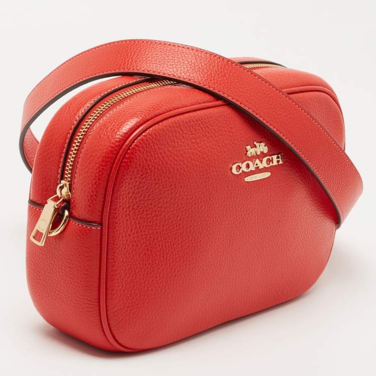 Pre Owned Coach Red Leather Jamie Camera Crossbody Bag
