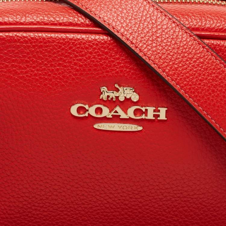 Pre Owned Coach Red Leather Jamie Camera Crossbody Bag