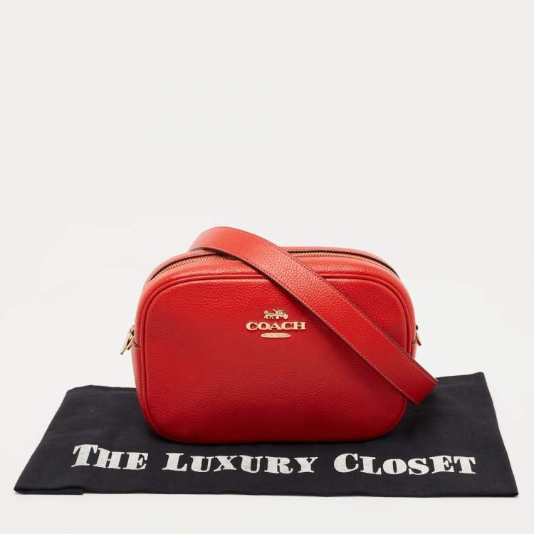 Pre Owned Coach Red Leather Jamie Camera Crossbody Bag