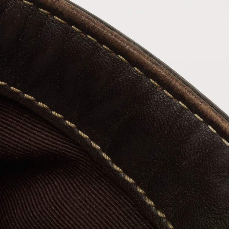 Pre Owned Coach Beige/Brown Signature Canvas and Leather Tote