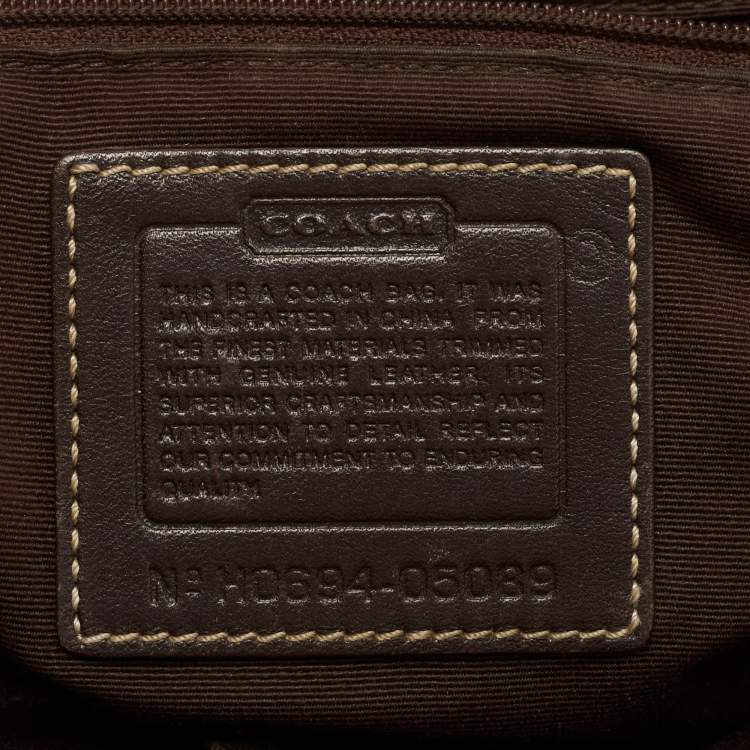Pre Owned Coach Beige/Brown Signature Canvas and Leather Tote