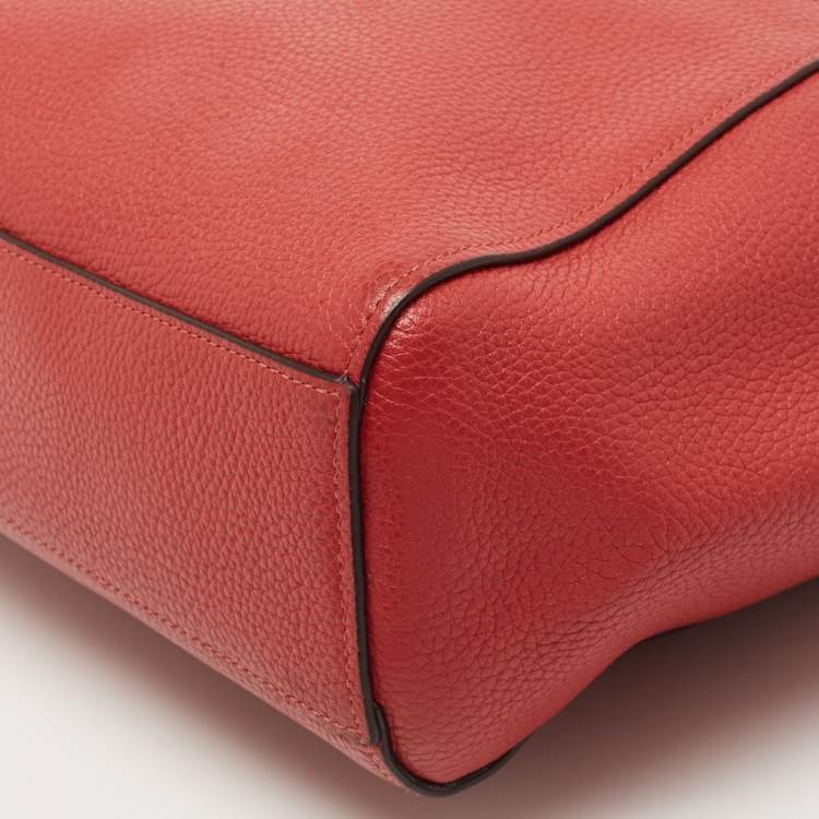 Pre Owned Coach Red Pebbled Leather Prairie Satchel