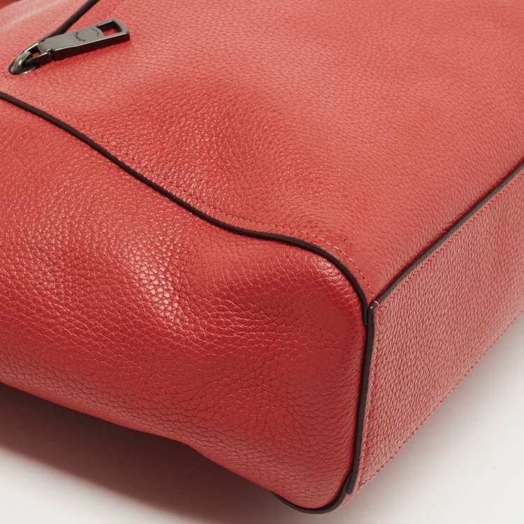 Pre Owned Coach Red Pebbled Leather Prairie Satchel