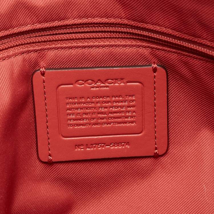 Pre Owned Coach Red Pebbled Leather Prairie Satchel