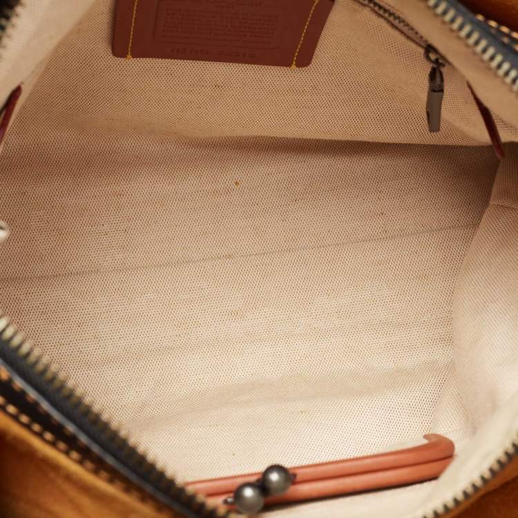 مملوكة مسبقًا Coach Burgundy/Tan Leather and Suede Rogue Tote