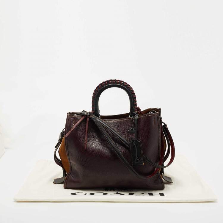 مملوكة مسبقًا Coach Burgundy/Tan Leather and Suede Rogue Tote