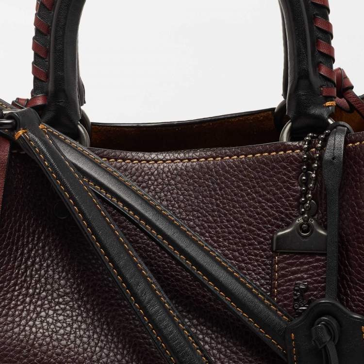 مملوكة مسبقًا Coach Burgundy/Tan Leather and Suede Rogue Tote