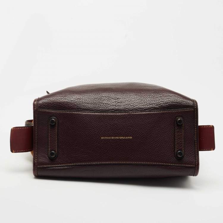 مملوكة مسبقًا Coach Burgundy/Tan Leather and Suede Rogue Tote