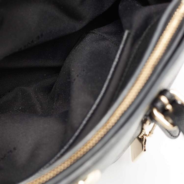 Pre Owned Coach Black Leather Turnlock Carryall Satchel 