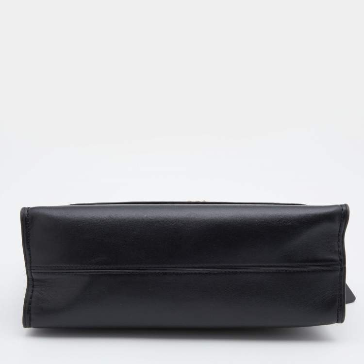 Pre Owned Coach Black Leather Small Parker Chain Flap Shoulder Bag