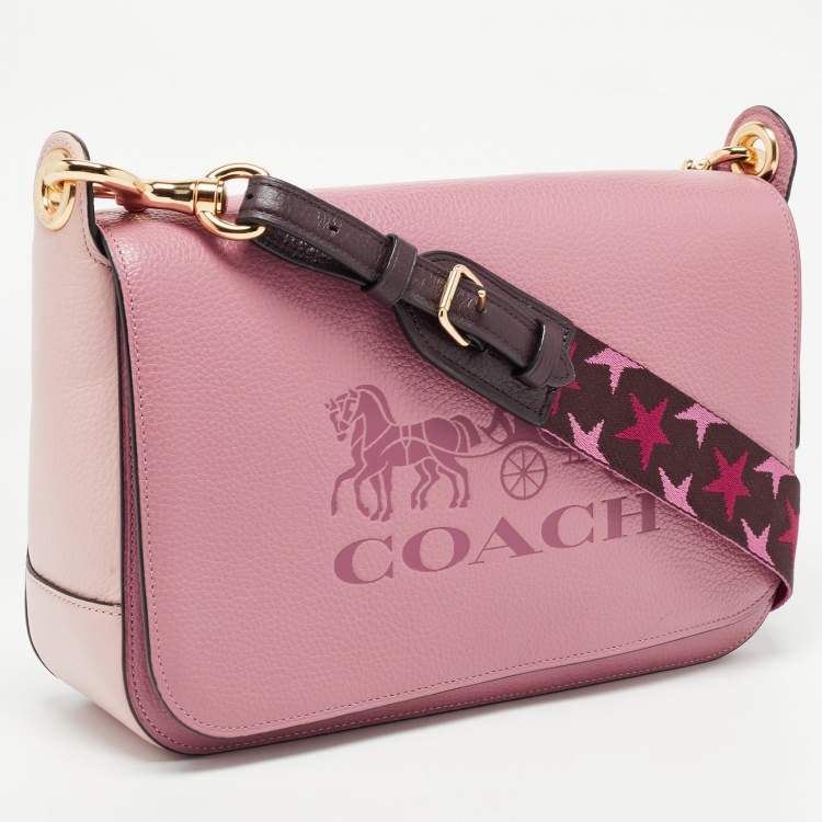 Pre Owned Coach Pink Leather Jes Colorblock Crossbody Bag 