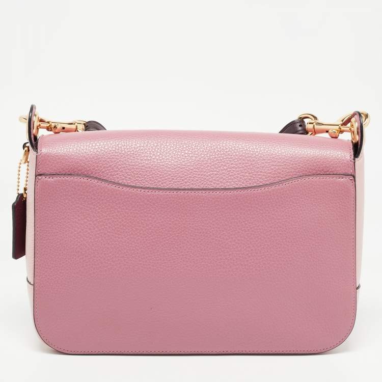 Pre Owned Coach Pink Leather Jes Colorblock Crossbody Bag 
