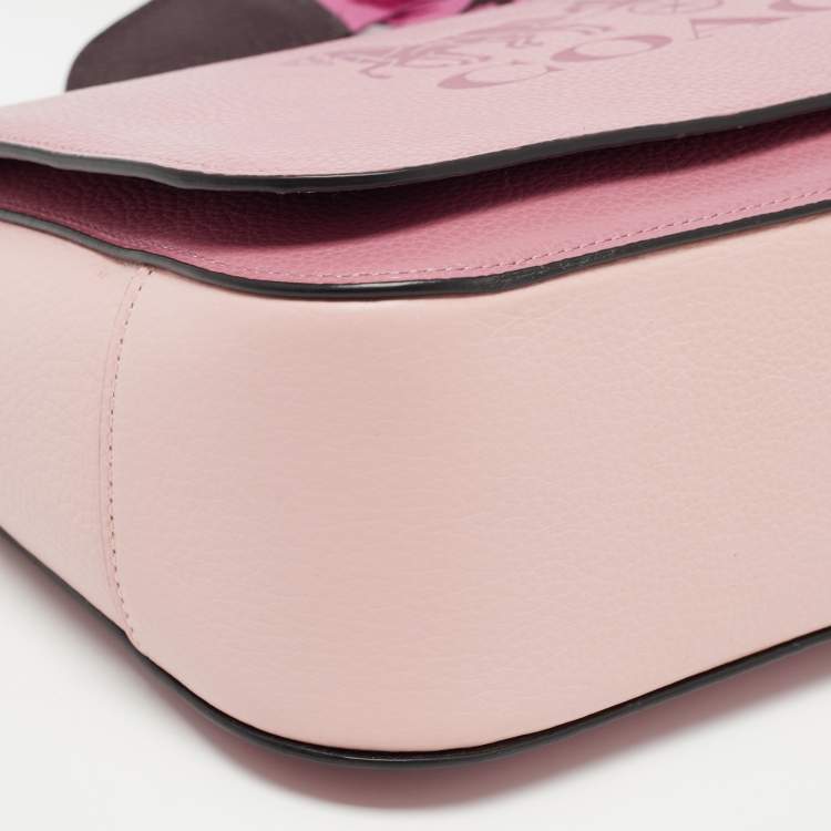 Pre Owned Coach Pink Leather Jes Colorblock Crossbody Bag 