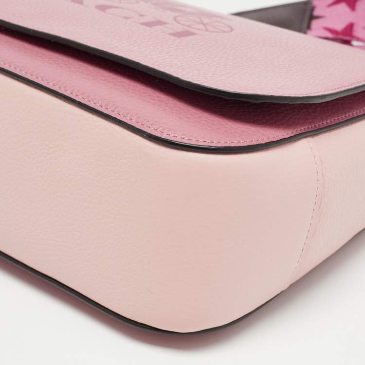 Pre Owned Coach Pink Leather Jes Colorblock Crossbody Bag 