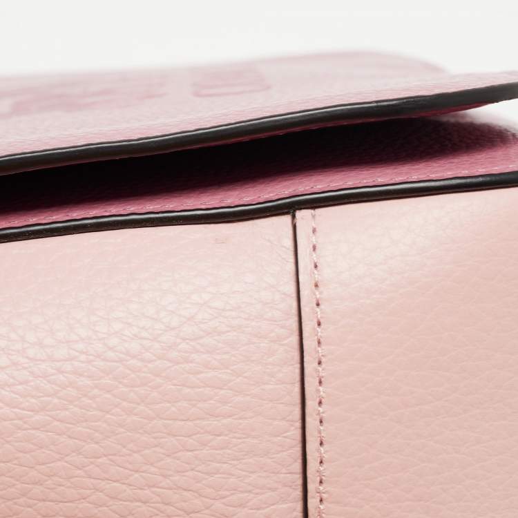 Pre Owned Coach Pink Leather Jes Colorblock Crossbody Bag 