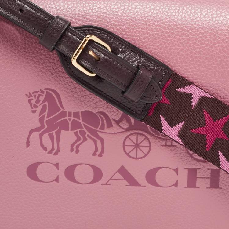 Pre Owned Coach Pink Leather Jes Colorblock Crossbody Bag 