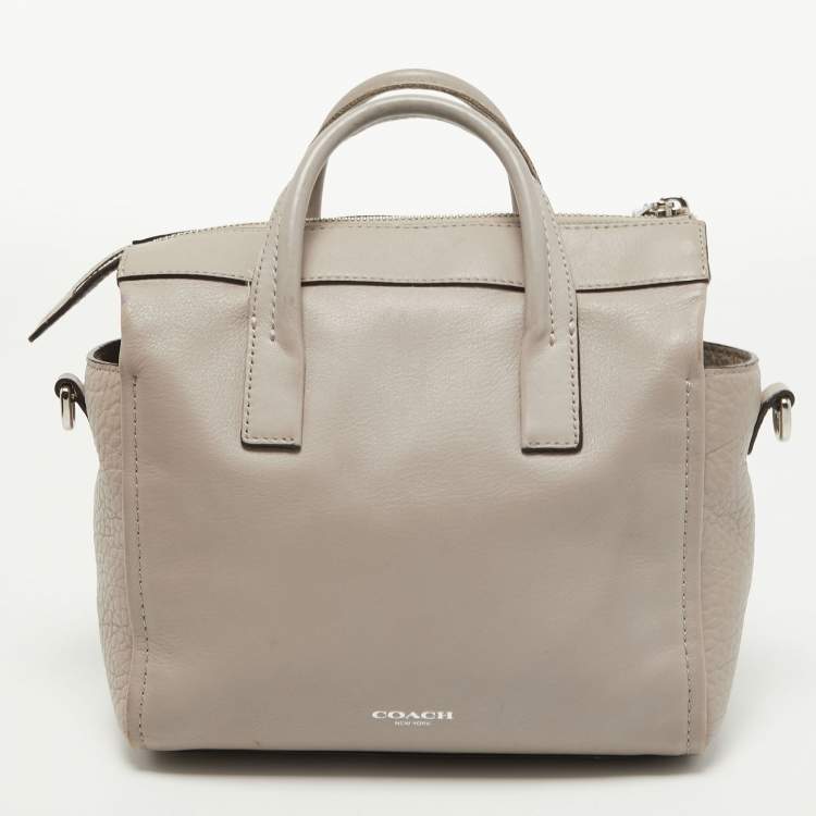 Pre Owned Coach Grey Leather Bleecker Riley Satchel