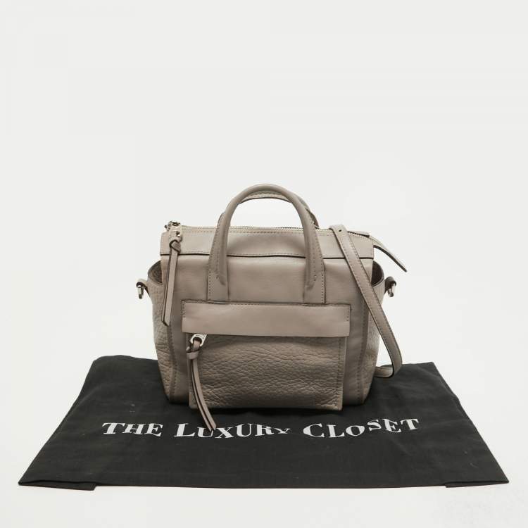Pre Owned Coach Grey Leather Bleecker Riley Satchel