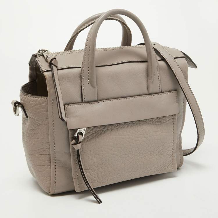 Pre Owned Coach Grey Leather Bleecker Riley Satchel