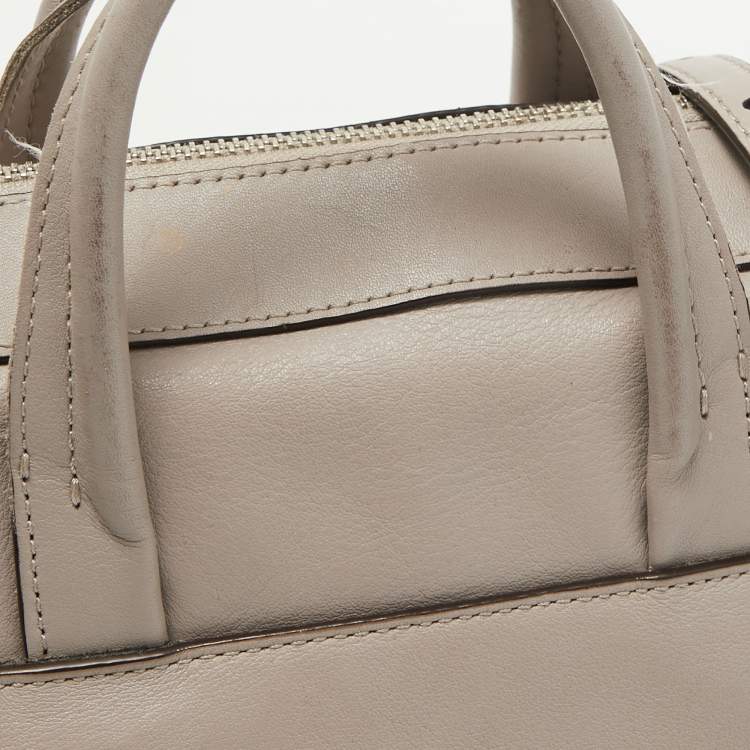 Pre Owned Coach Grey Leather Bleecker Riley Satchel