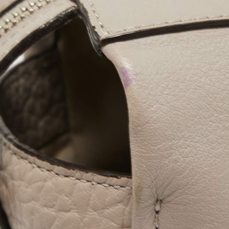 Pre Owned Coach Grey Leather Bleecker Riley Satchel