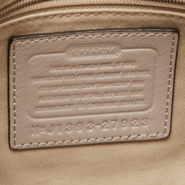 Pre Owned Coach Grey Leather Bleecker Riley Satchel