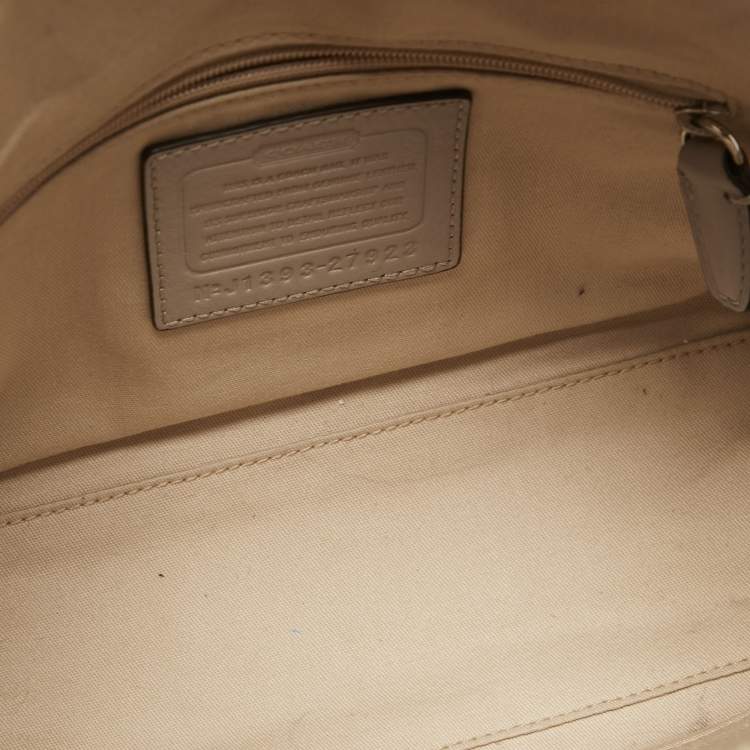 Pre Owned Coach Grey Leather Bleecker Riley Satchel