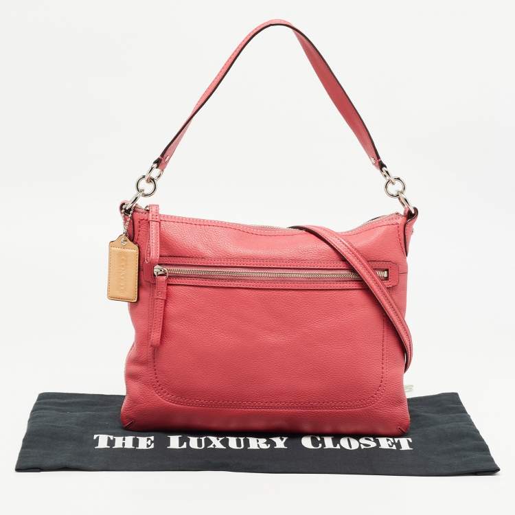 Pre Owned Coach Pink Leather Poppy Perri Hippie Crossbody Bag 