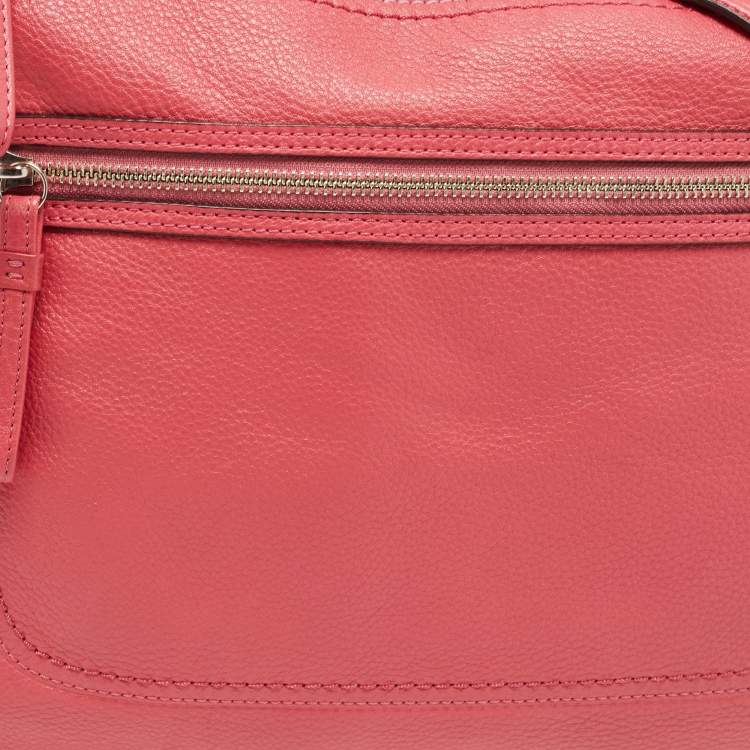 Pre Owned Coach Pink Leather Poppy Perri Hippie Crossbody Bag 
