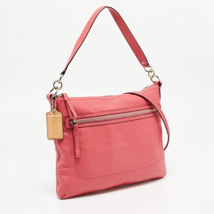 Pre Owned Coach Pink Leather Poppy Perri Hippie Crossbody Bag 