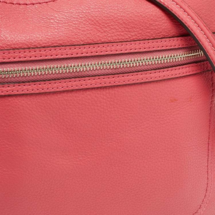 Pre Owned Coach Pink Leather Poppy Perri Hippie Crossbody Bag 
