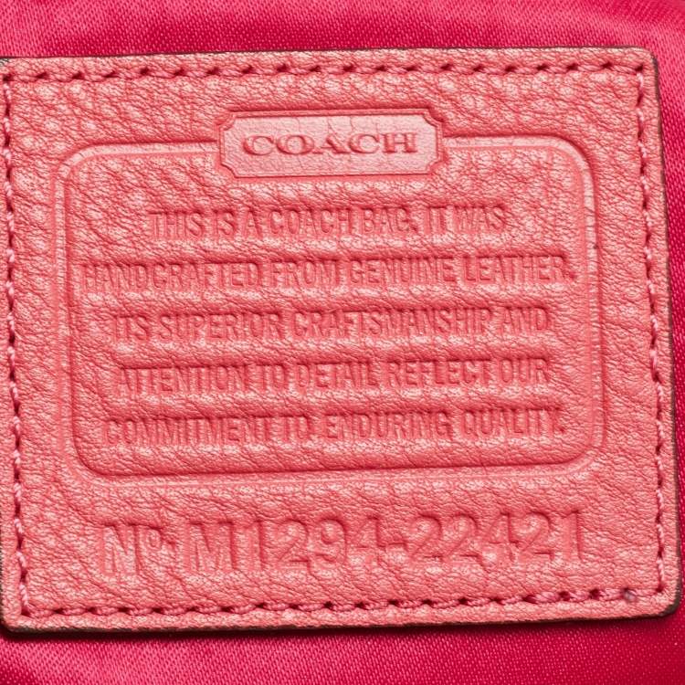 Pre Owned Coach Pink Leather Poppy Perri Hippie Crossbody Bag 