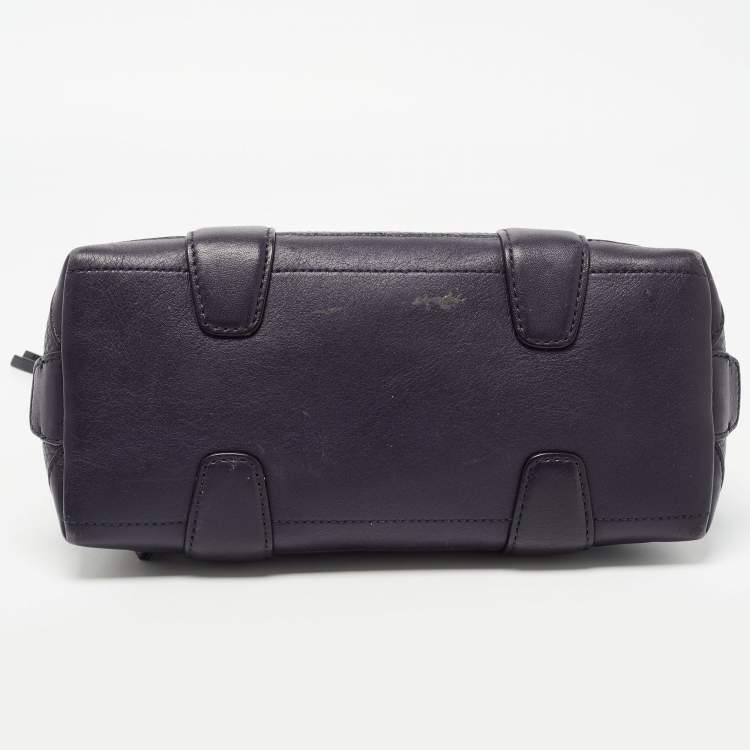 Pre Owned Coach Purple Pebbled Leather Mini Preston Satchel