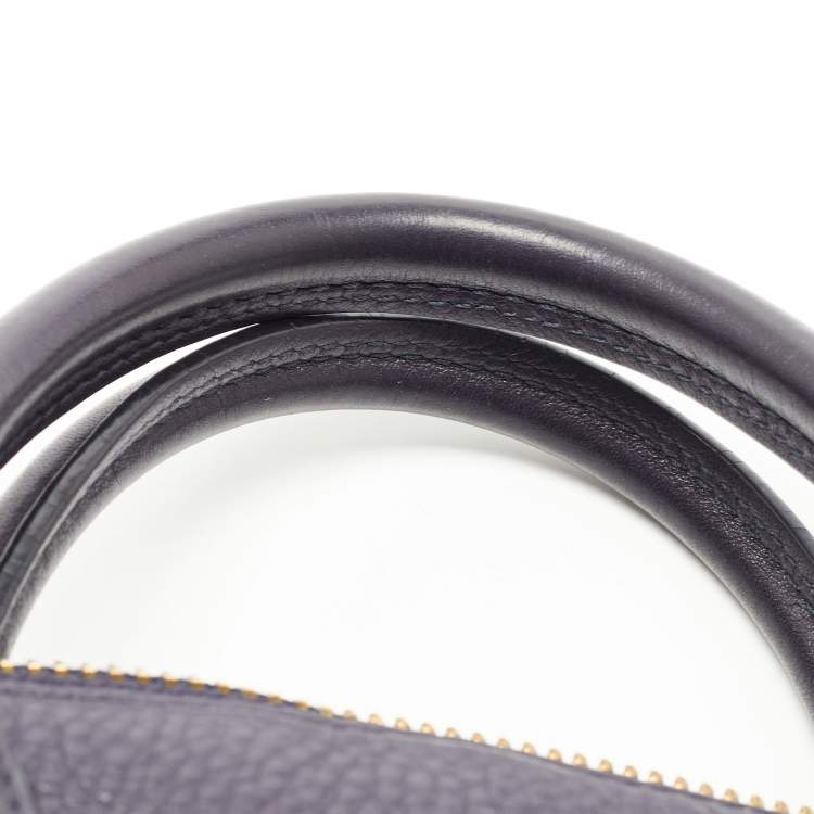 Pre Owned Coach Purple Pebbled Leather Mini Preston Satchel