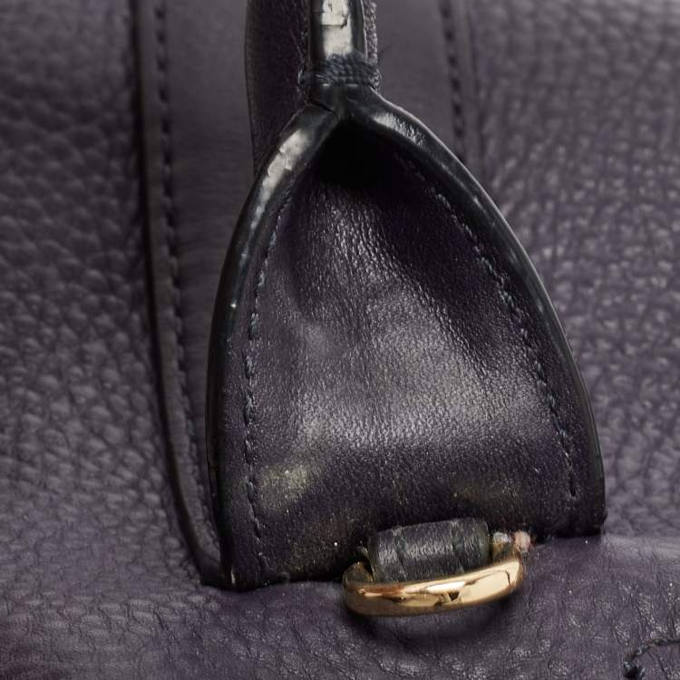 Pre Owned Coach Purple Pebbled Leather Mini Preston Satchel