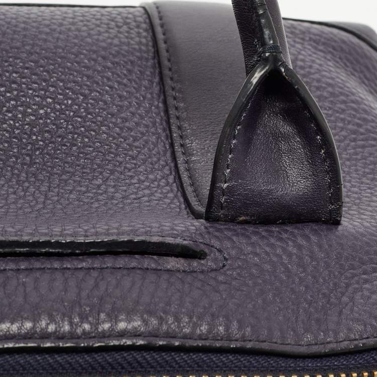 Pre Owned Coach Purple Pebbled Leather Mini Preston Satchel