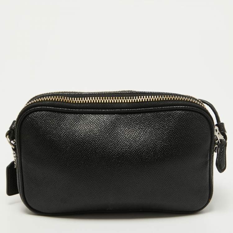 Pre Owned Coach Black Leather Bird Applique Crossbody Bag