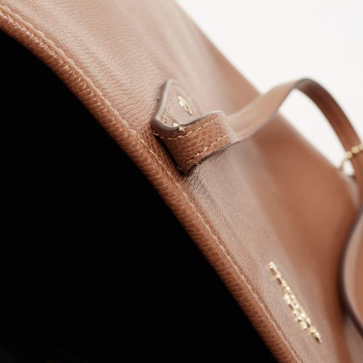 Pre Owned Coach Brown Leather City Top Zip Tote