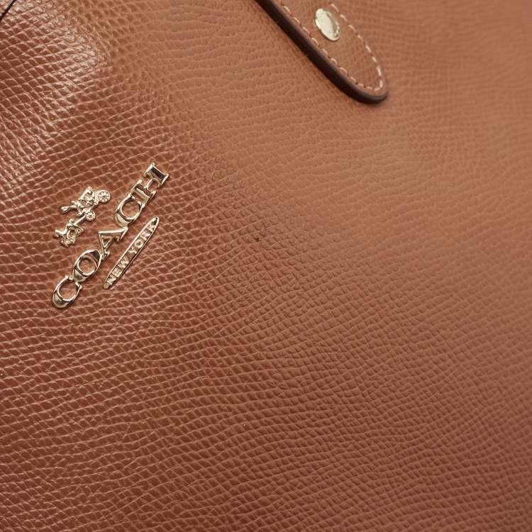 Pre Owned Coach Brown Leather City Top Zip Tote